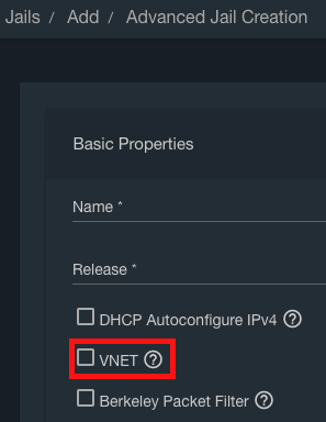 enable VNET in your jail configuration